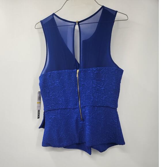 XOXO Blue Sleeveless Peplum Hem Top Womens Size Medium M *NWT - Picture 2 of 5
